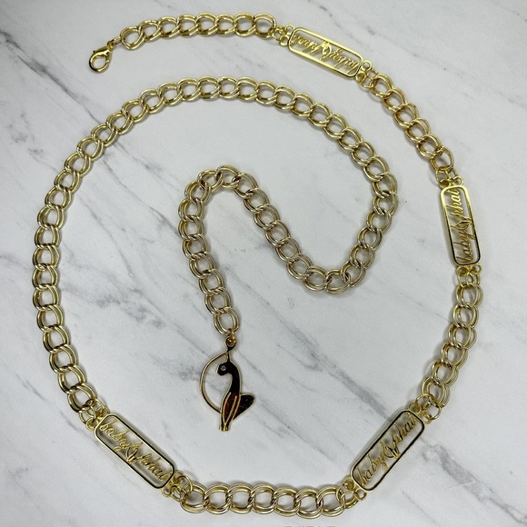 Baby Phat Vintage Y2K Gold Tone Metal Chain Link Belt OS One Size - Picture 1 of 16